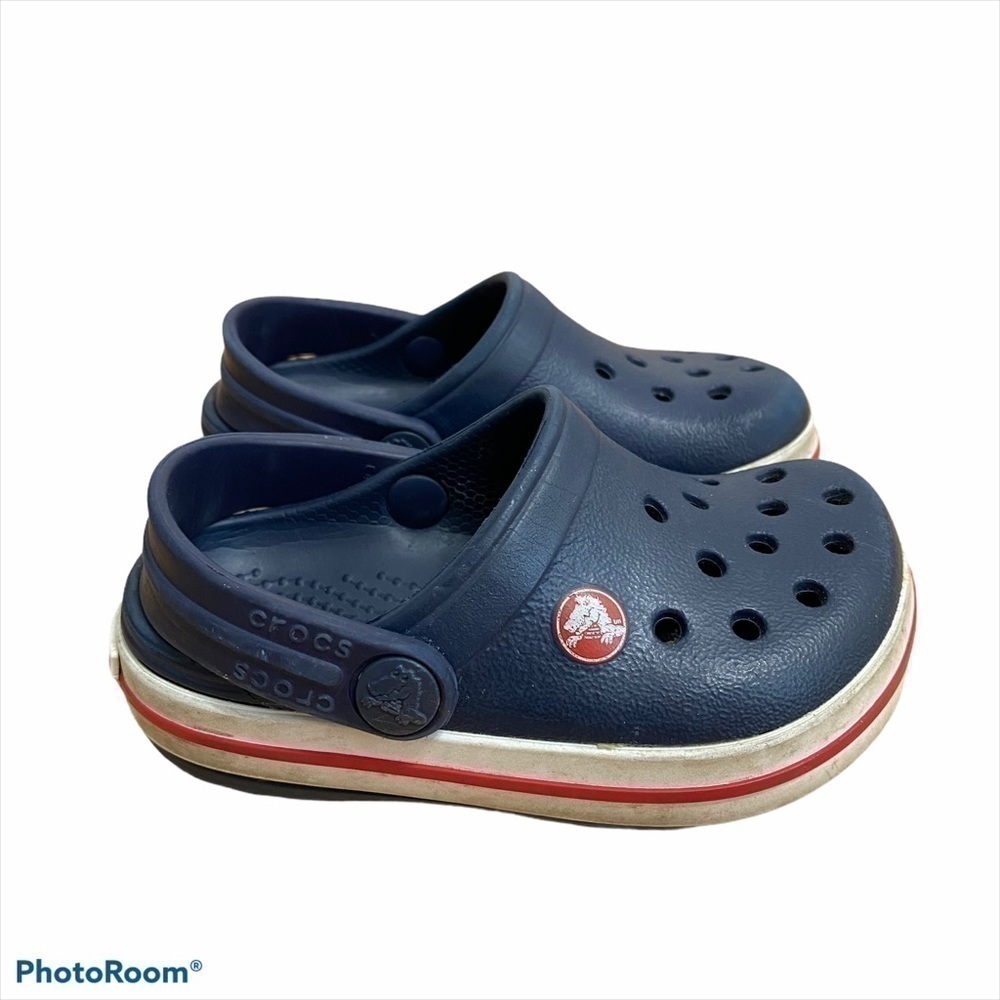 Crocs Sandals Sz 4/5 Blue White Red Kids Baby